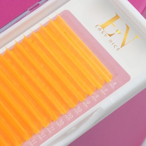 colored orange lash tray color lashes