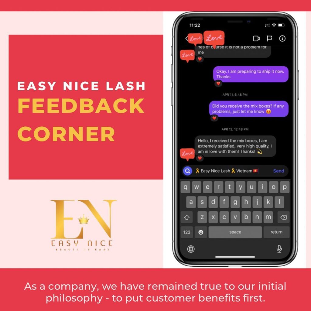 customer feedback easy nice lashes