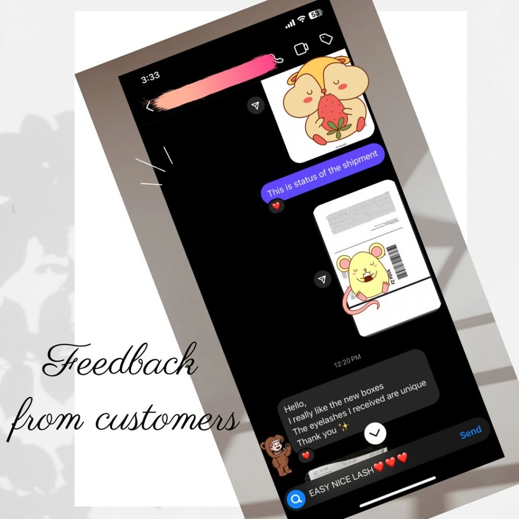customer feedback easy nice lashes