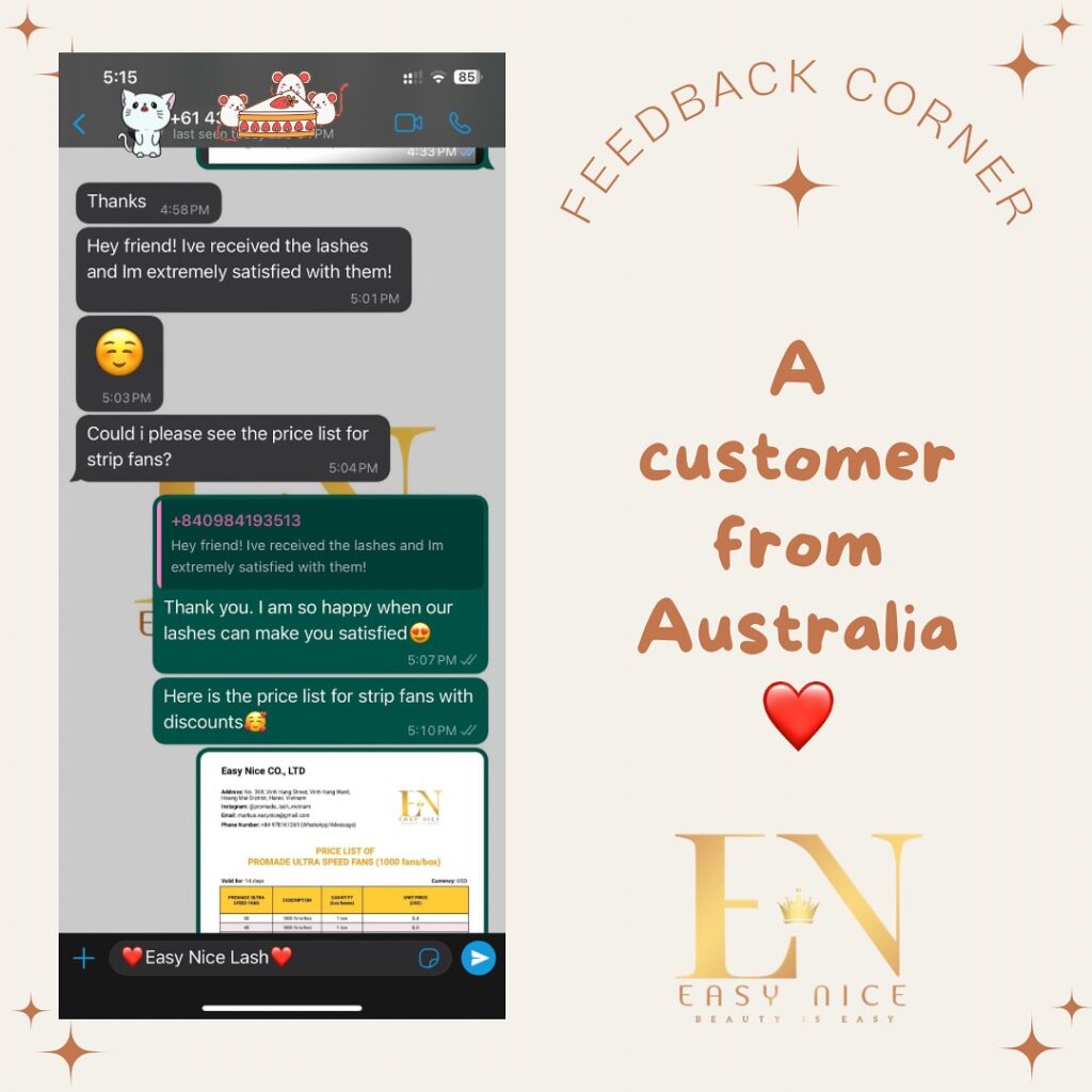 customer feedback easy nice lashes