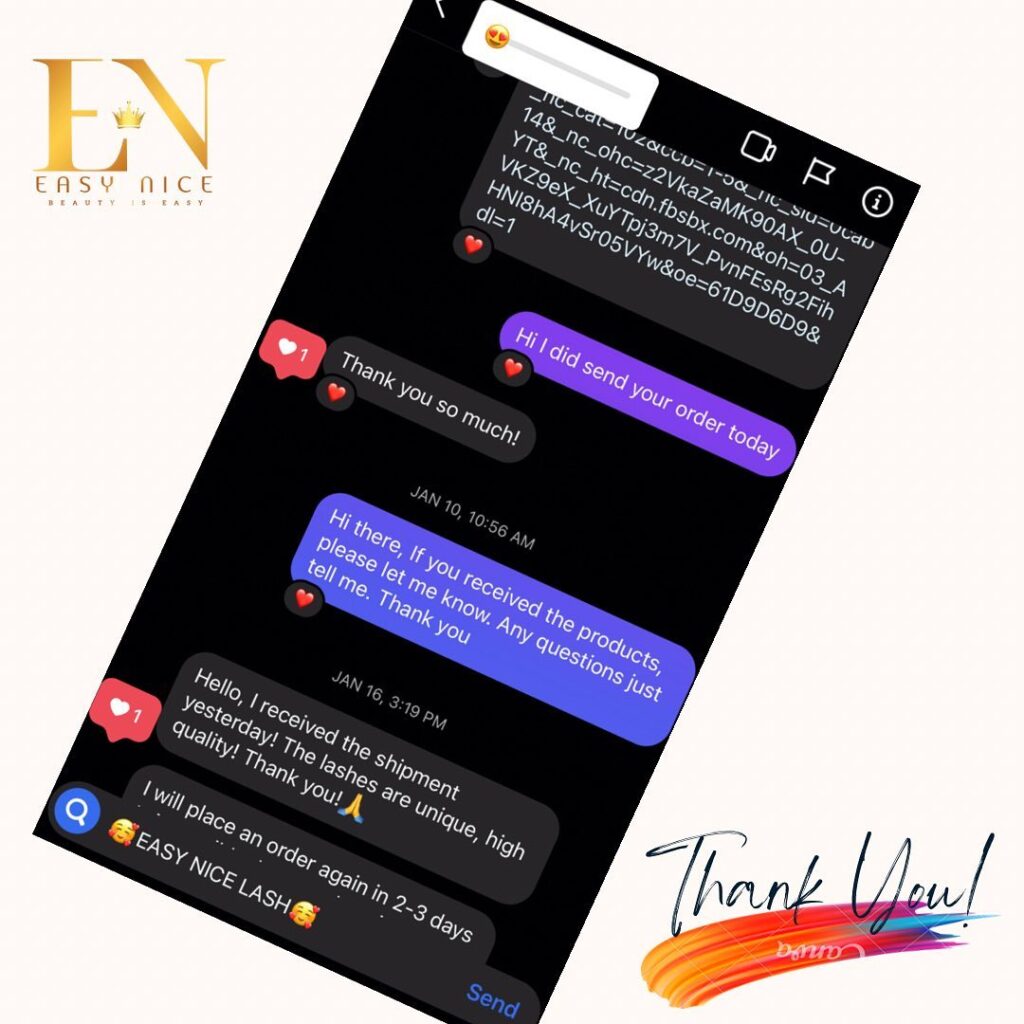 customer feedback easy nice lashes