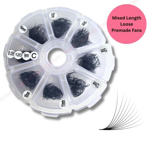 Mixed Length Loose Premade Fans in Wheel