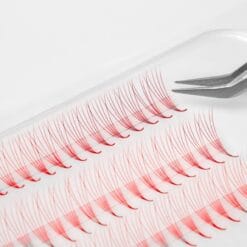 bright red premade lash fans wholesale