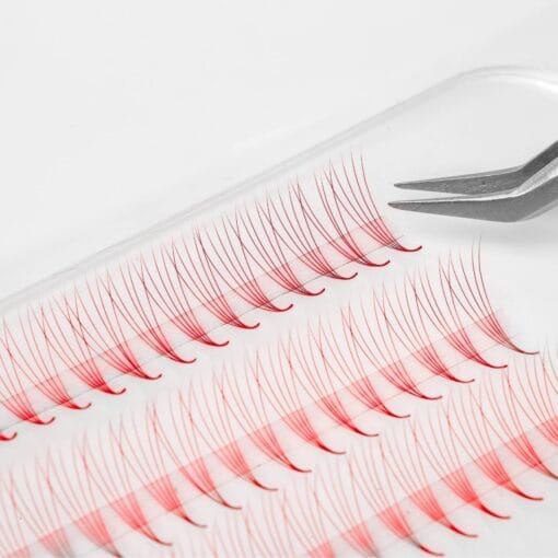 Bright Red Premade Lash Fans Wholesale - Image 2