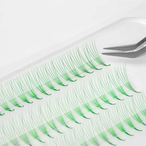 Green Premade Lash Fans Wholesale - Image 2