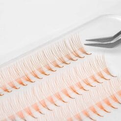 orange premade lash fans wholesale