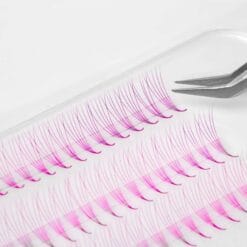 pink premade lash fans wholesale