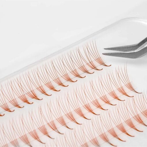 rust brown premade lash fans wholesale