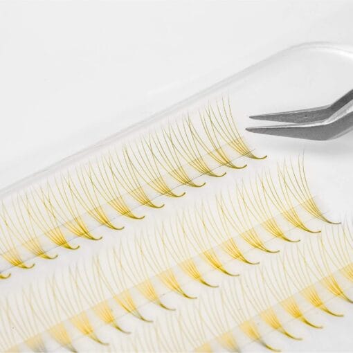 Yellow Premade Lash Fans Wholesale - Image 2