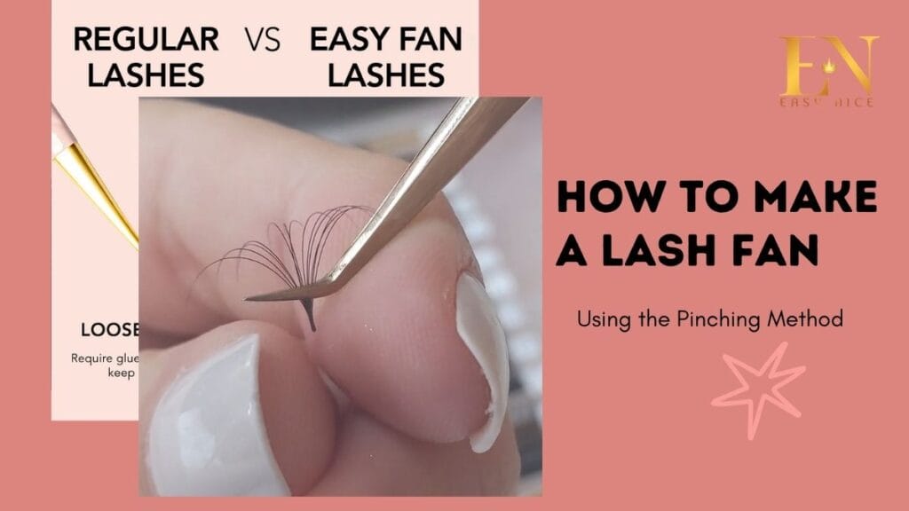 using the pinching method to create lash fans