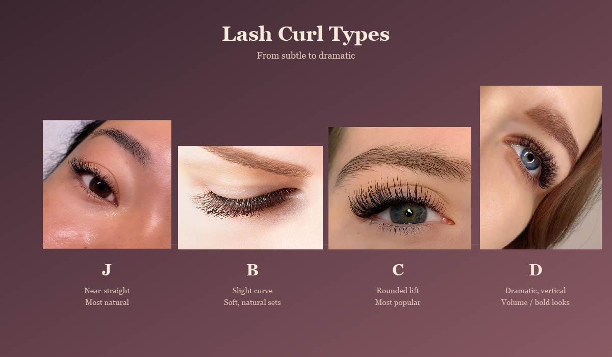 lash curl types diagram